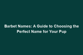 Barbet Names: A Guide to Choosing the Perfect Name for Your Pup