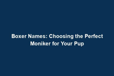 Boxer Names: Choosing the Perfect Moniker for Your Pup