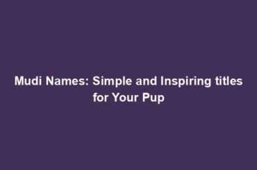 Mudi Names: Simple and Inspiring titles for Your Pup