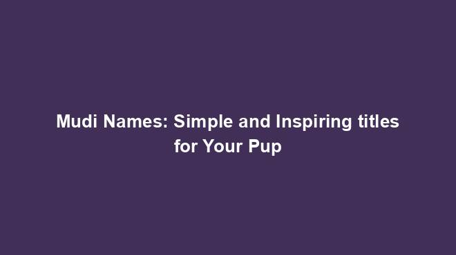 Mudi Names: Simple and Inspiring titles for Your Pup