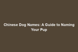 Chinese Dog Names: A Guide to Naming Your Pup