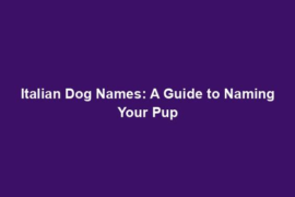 Italian Dog Names: A Guide to Naming Your Pup